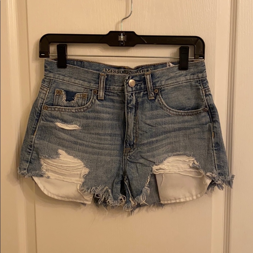American Eagle High-Waisted Light Wash Shorts